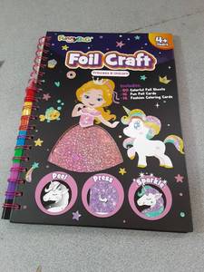 lot 20358 image: Princess and Unicorn Foil Craft Activity Book - Retail $8
