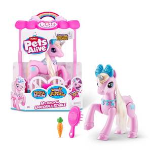 lot 20362 image: Pets Alive My Magical Unicorn and Stable Battery Powered Interactive Robotic Toy Playset by ZURU - Retail $28