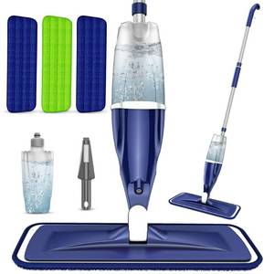 lot 20364 image: Microfiber Spray Mop for Floors Cleaning Wet Dry Hardwood Floor Mops with 3 Washable Reusable Pads for Swiffer Powermop - Flat Mop with Sprayer for Tile Wood Laminate Vinyl Marble - Retail $18