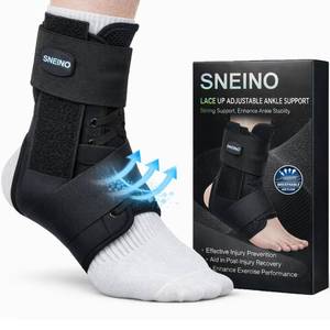 lot 20376 image: Ankle Brace for Women Men - Ankle Support Brace for Sprained Ankle, Ankle Stabilizer for Achilles, Tendon, Sprain, Injury Recovery, Lace up Ankle wrap for Running, Basketball, Volleyball (Ankle Brace, Medium) - Retail $30