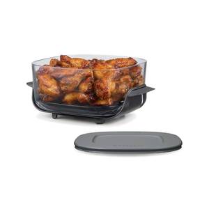 lot 20400 image: Ninja 4-QT CleanCrisp Glassware Container with Storage lid, Compatible with Ninja Crispi Portable Cooking System, Microwave, Freezer & Dishwasher Safe, PFAS & PTFE Free Glass, XSKSFN4QT - Retail $44