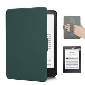 lot 20405 image: Case for 6 Kindle Paperwhite 7th5th6th Generation (2012-2017, Model No.EY21 & DP75SDI), Hand Strap Cover, Includes a Screen Protector, Hard Back Case Light Shell with Auto WakeSleep,Dark Green - Retail $15