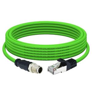 lot 20415 image: Lonlonty M12 X-Coded 8 Pin to RJ45 Ethernet Cable 10Gbps Cat6A Industrial Ethernet Shielded Cable Waterproof for Cognex and Automation Application SFTP 26AWG 5m 16.5Ft - Retail $34