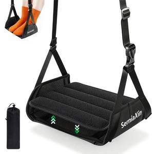 lot 20417 image: Foot Hammock for Plane Travel - Portable Adjustable Airplane Foot Hammock with Memory Foam - Hardboard, Prevents Feet Clashing, Relieves Swelling - Travel, Office Essentials - Retail $17