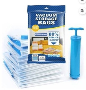 lot 11990 image: Vacuum Storage Bags, 11 Pieces, Assorted Sizes, 2 Packs