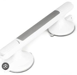 lot 12047 image: White Shower Grab Bars Safety Handle Set