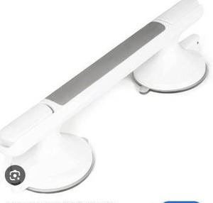 lot 12121 image: White Shower Grab Bars Safety Handle Set