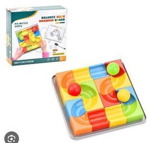 lot 12140 image: Balance Slide Drawing Board Puzzle Game 24 Pieces