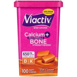 lot 12161 image: Viactiv Calcium Supplement  Vitamin-D Soft Chews - Caramel - 100ct Gluten-Free