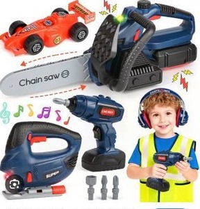 Childrens Pretend Play Tool Set with Power Tools and Accessories
