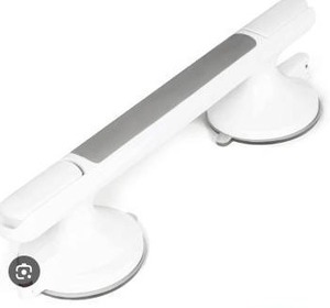 lot 12292 image: White Shower Grab Bars Safety Handle Set