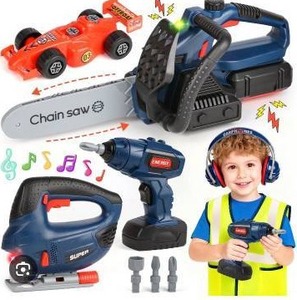 lot 12294 image: Childrens Pretend Play Tool Set with Power Tools and Accessories