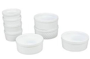 lot 12309 image: Bia Cordon Bleu Textured Ramekin And soufle Set, 8 Pieces, White