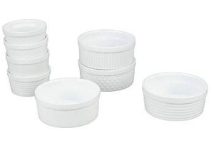 lot 12312 image: Bia Cordon Bleu Textured Ramekin And soufle Set, 8 Pieces, White