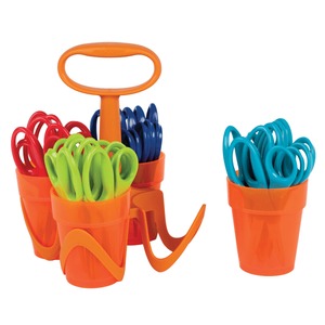 lot 12319 image: Fiskars 5  Pointed-tip Kids Scissors Classpack Caddy (24 Count)   6 Each  Red  Blue  Turquoise  Green