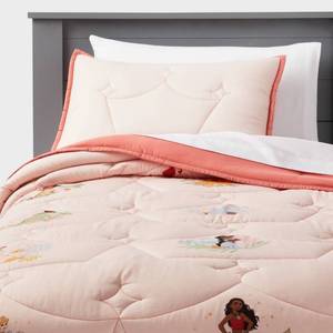 lot 9809 image: Twin Princess Characters Kids Quilt - The Disney Collection by Pillowfort - Retail $55