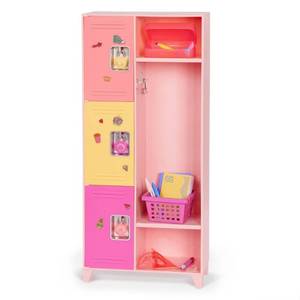 lot 9837 image: Our Generation School Spirit Pink Locker & Supplies Accessory Set for 18 Dolls Includes Pencil, Storage Baskets, Marker, Locker - Retail $28