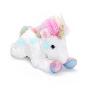 lot 9847 image: FAO Schwarz 14in Glow Brights Unicorn Plush - Retail $20