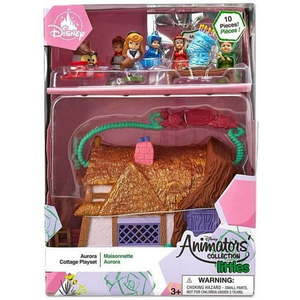 lot 9856 image: Disney Animators Littles Aurora Cottage Playset Sleeping Beauty - Retail $49