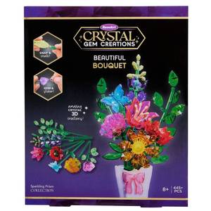 lot 9860 image: Cra-Z-Art Crystal Gem Beautiful Bouquet Rose Art Building Sets, Creativity Focus, Acrylic Material, 16 Pieces - Retail $25
