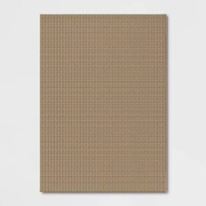 lot 9879 image: 8x10 Micro Grid Rectangular Woven Outdoor Area Rug BlackBeige - Threshold - Retail $180