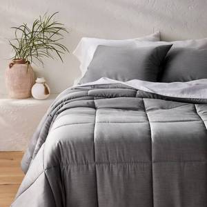 lot 9931 image: KingCalifornia King Rayon from Bamboo Comforter Set Dark Gray - Casaluna - Retail $164