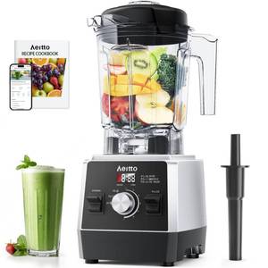 Aeitto Blenders for Kitchen 1800W Professional Countertop Blender, 68Oz Large Capacity Smoothie Blender with 3 Programs & 7 Speeds for Smoothies, Ice Crush, Frozen Drinks, Black - Retail: $86
