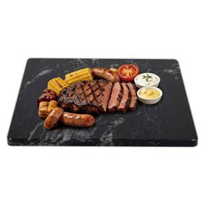 lot 5057 image: Adolif Marble Cutting Board For Kitchen, 16x16 Inch Pastry Board, Black Marble Slab With Non-Slip Feets For Cheese, Candy, Baking, Chocolate, Pack Of 1 Piece - Retail $60