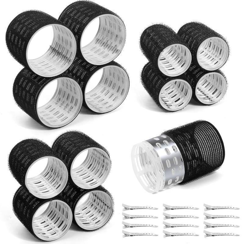 lot 34752 image: Thermal Rollers for Hair, 24PCS Jumbo Rollers Hair Curlers with Clips, Large Roller with 63mm 48mm 36mm Self Grip Thermal Hair Roller for Long Medium Short Hairs Volume - Retail $9