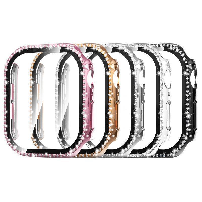 lot 34790 image: Bling Screen Protector Case Compatible with Apple Watch Series 10 46mm, Protector Case Replacement for iWatch Series 11 10 (46mm). ONLY 2, BLACK And CLEAR. - Retail $10