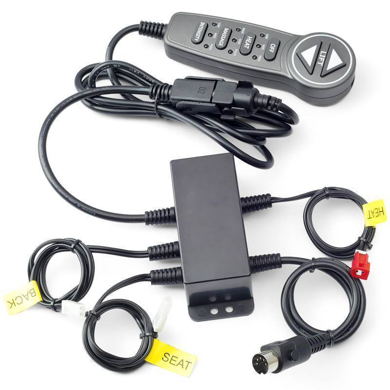 lot 43708 image: A1 Lift Chair Prong Hand Control Remote with USB 6 Function Keys 5 Pin(Male Plug) and Junction Box Replacement for Catnapper for Okin for Mulin for Dewert for Limoss for Kaidi - Retail $64