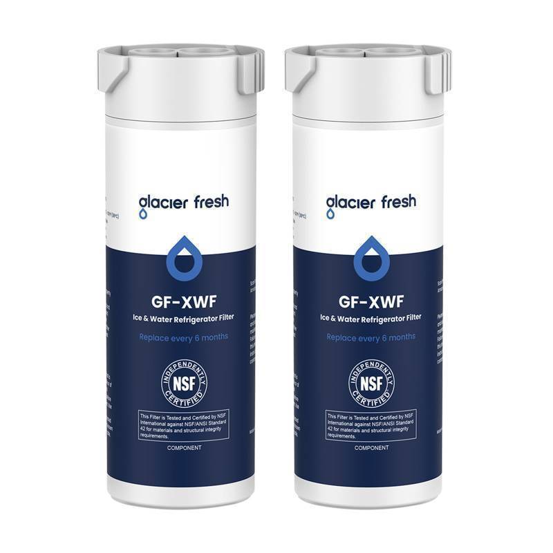 lot 61504 image: GLACIER FRESH XWF Replacement For GE XWF Refrigerator Water Filter Pack of 2 (Not for XWFE). ONE Opened. - Retail $23