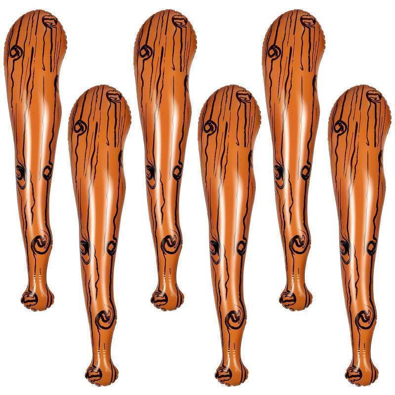 lot 61896 image: 5 Pcs Inflatable Baseball Bat Inflatable Axe Cave Bat Caveman Stick Caveman for Club Cosplay Birthday Party Supplies Halloween Carnival Decoration (Stripe Style,35.4 x 7.9 Inch)