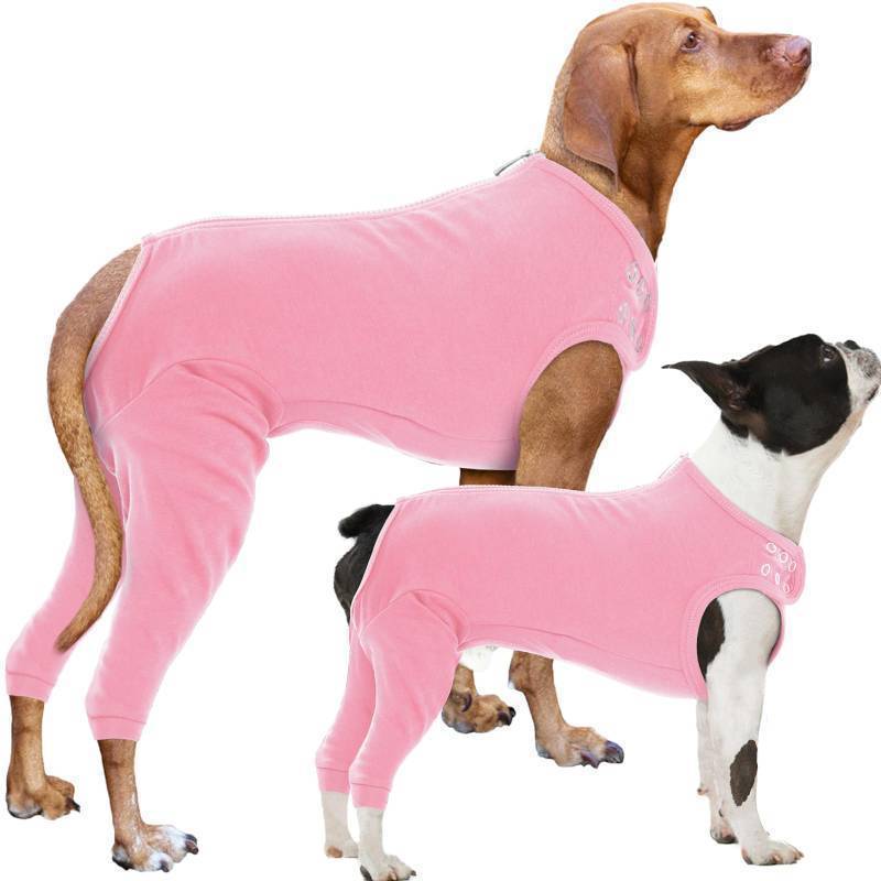 lot 61910 image: Dog Wound Care Shirt, Dog Leg Sleeve To Stop Licking Rear Leg And Abdomen, Doggy Surgery Suit Female Spay, Doggy Onesie For Surgery Female Male, Pet Surgical Recovery Suit Pet Wound Heal Clothes - Retail $27