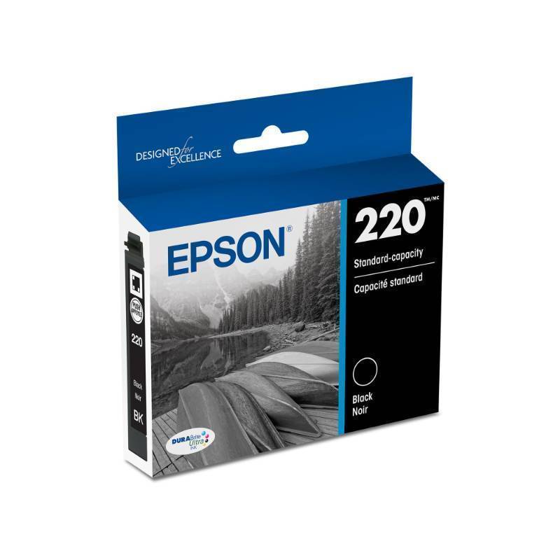 lot 61914 image: EPSON 220 DURABrite Ultra Ink Standard Capacity Black Cartridge (T220120-S) Works with WorkForce WF-2630,2650, 2660, 2750, 2760 and Expression XP-320,420, 424 - Retail $14