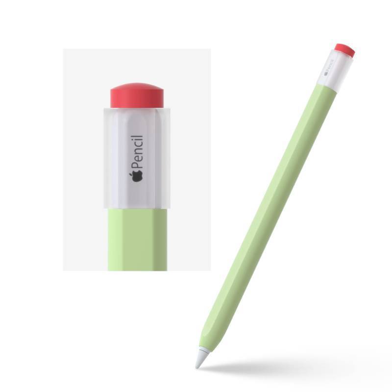 lot 61925 image: Silicone Case Compatible with Apple Pencil 2nd Generation Cover, Protective Holder Grip Sleeve with Cap Accessories Compatible with iPad Pro 11 12.9 inch, Green - Retail $7