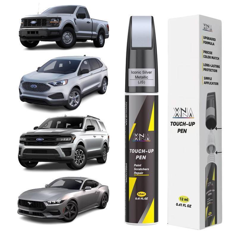 lot 61931 image: Iconic Silver Metallic(JS) for Ford Touch Up Paint, Car Scratch Remover for Nicks and Chips Repair, 2-In-1 Quick & Easy Fix Car Scratch Repair Kit with Exact Color-Matched - Retail $10