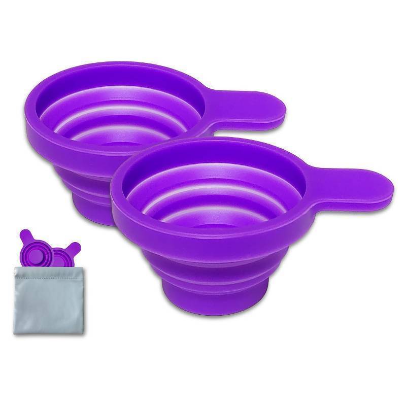 lot 61937 image: Collapsible Silicone Pee Cups for Ovulation and Pregnancy Tests, 2 Pack with Travel Case, Reusable - Retail $7