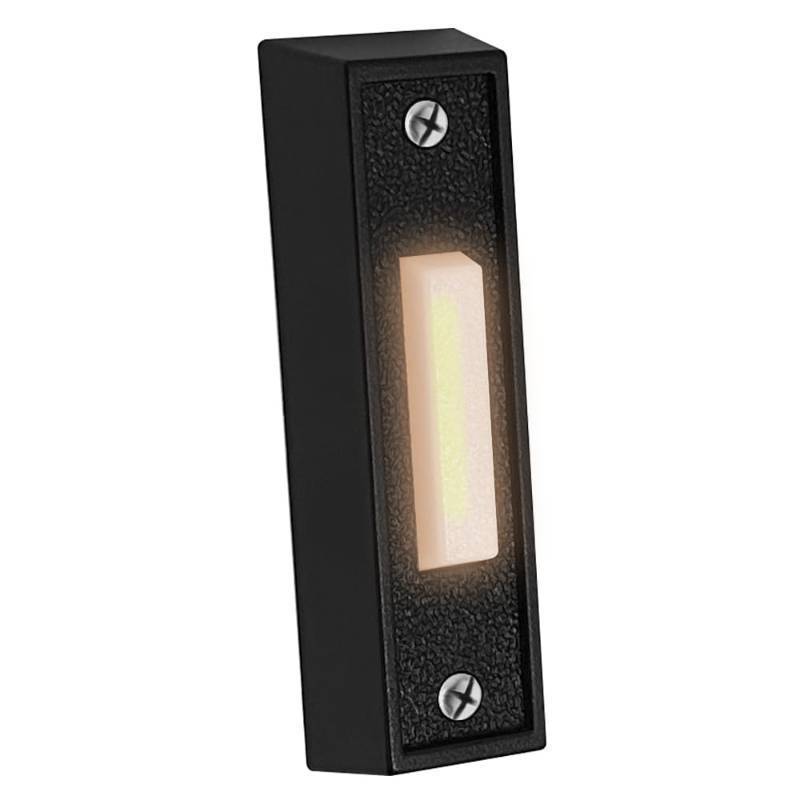 lot 61939 image: LED Lighted Doorbell Button Push Switch Wall Mounted For Chime Ring (BLACK) - Retail $6