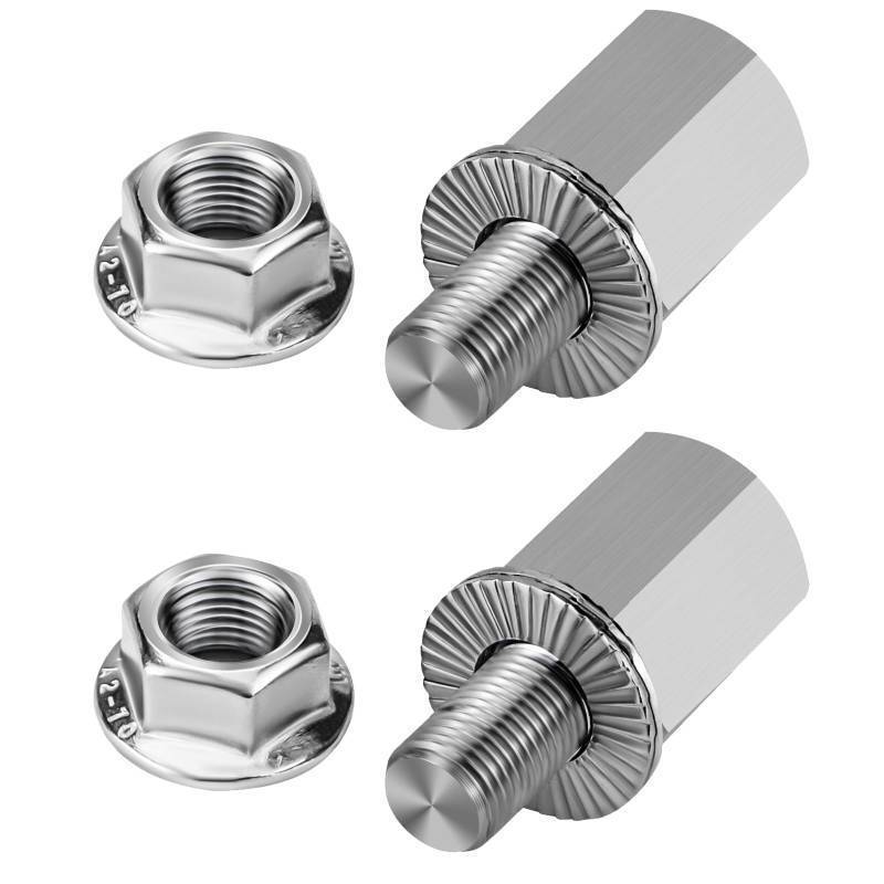 lot 14539 image: 2 Set Bicycle Hub Hitch Adapter, M101.0 Thru Axle Adapter, 304 Stainless Steel Universal Bicycle Trailer Coupling Connector for Cargo, Pet & Trailers (M101.0) - Retail $15