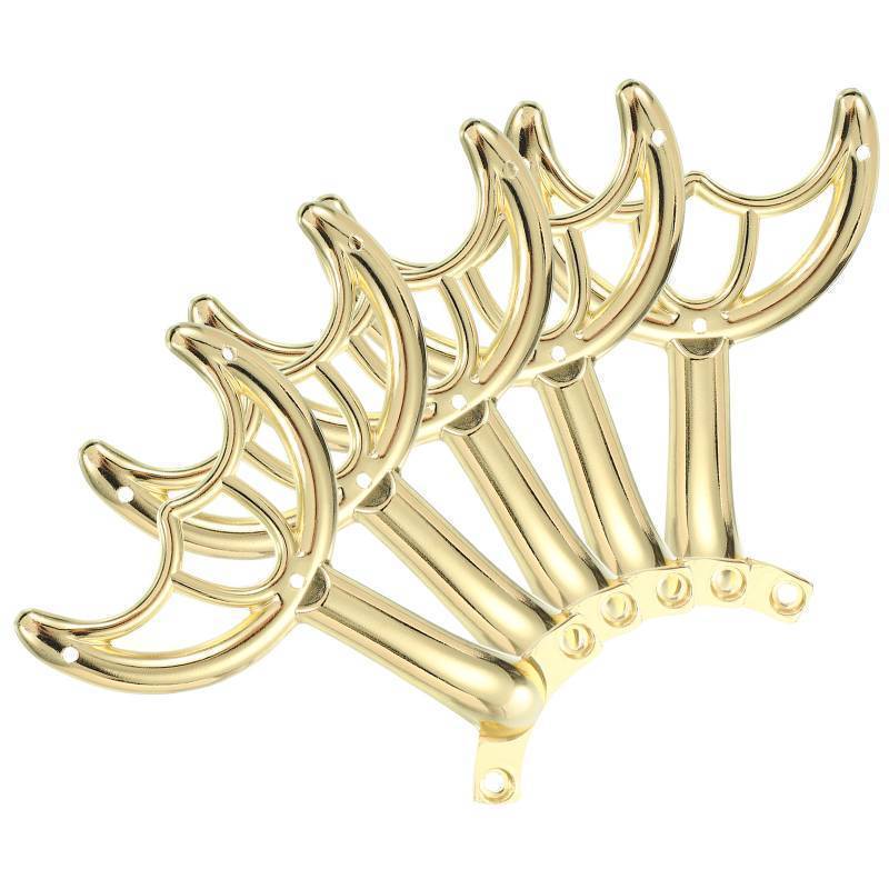 lot 14638 image: Ceiling Fan Blades Arms Replacement, 5 Pcs 52 Fan Blade Replacement Parts Mounting Bracket Kit for Replacing the Worn Fan Blades, Gold - Retail $27