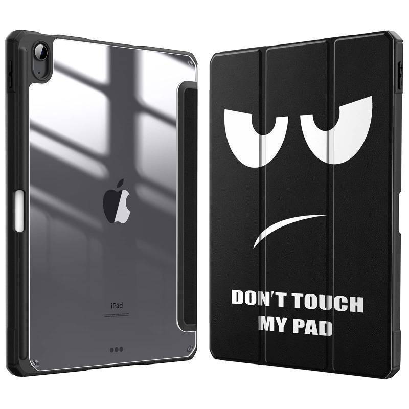 lot 14672 image: Hybrid Slim Case for iPad Air 11-inch M3 (2025)  M2 (2024), iPad Air 5th (2022)  4th Generation (2020) 10.9 Inch - Shockproof Cover with Clear Back Shell & Pencil Holder, Dont Touch - Retail $15