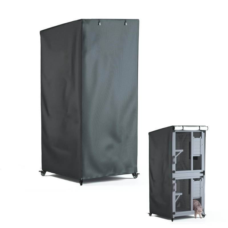 lot 14867 image: Seal Bailey Outdoor Cat House Cover - Extremely Waterproof Feral Cattery Enclosure Cover, 600D Heavy Duty Rain Sheet (Grey) - Retail $40
