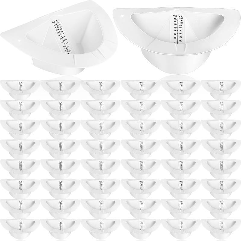 lot 53864 image: 50 Pcs Urine Hats for Toilets Urine Collection Hats Toilet Hats to Catch Urine Cups Pee Cup Urine Collector for Women and The Elderly, 40oz 1200cc - Retail $52