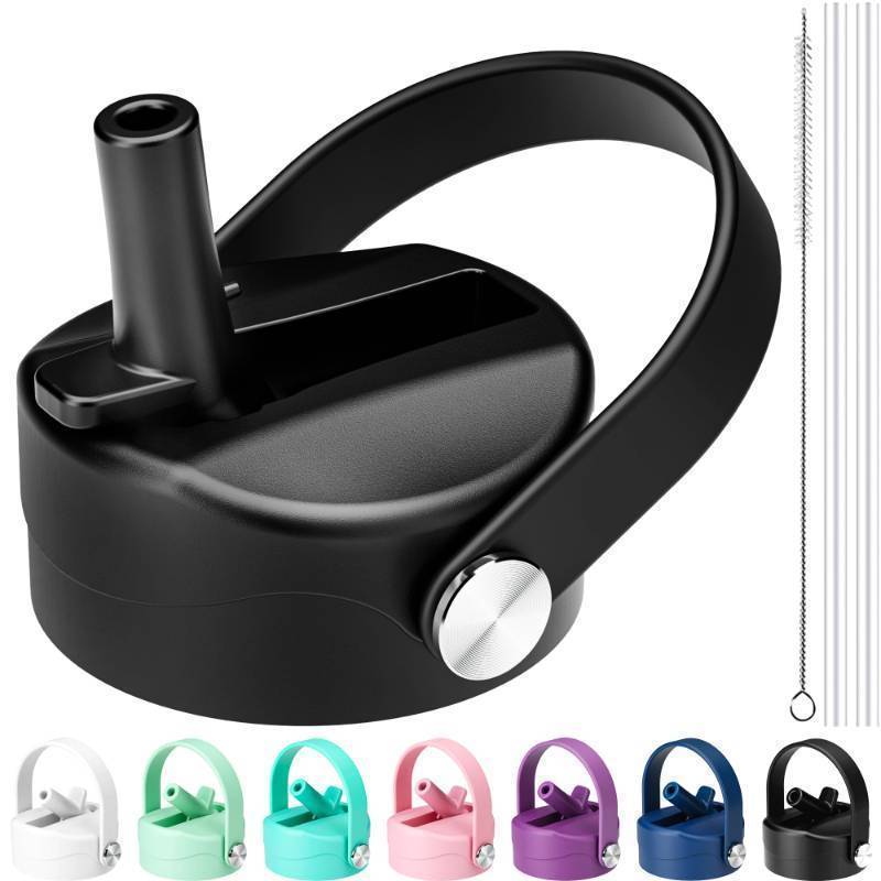 lot 15172 image: Straw Lid for Hydro Flask Wide Mouth, Lids with Straw for Hydroflask 12 16 18 20 32 40 oz Wide Mouth, Replacement Straw Cap for Hydroflask, Top Sport Bottle Lid - Retail $9