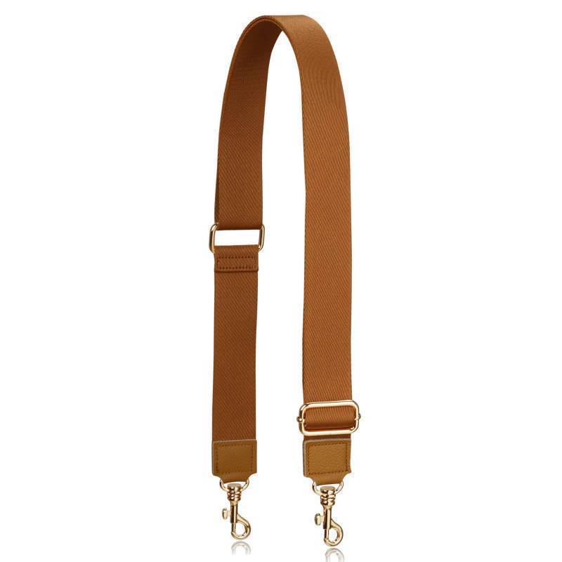 lot 24995 image: Thick Purse Strap Wide Adjustable Replacement Crossbody Bag Handbag (Brown-Leather tip) - Retail $14