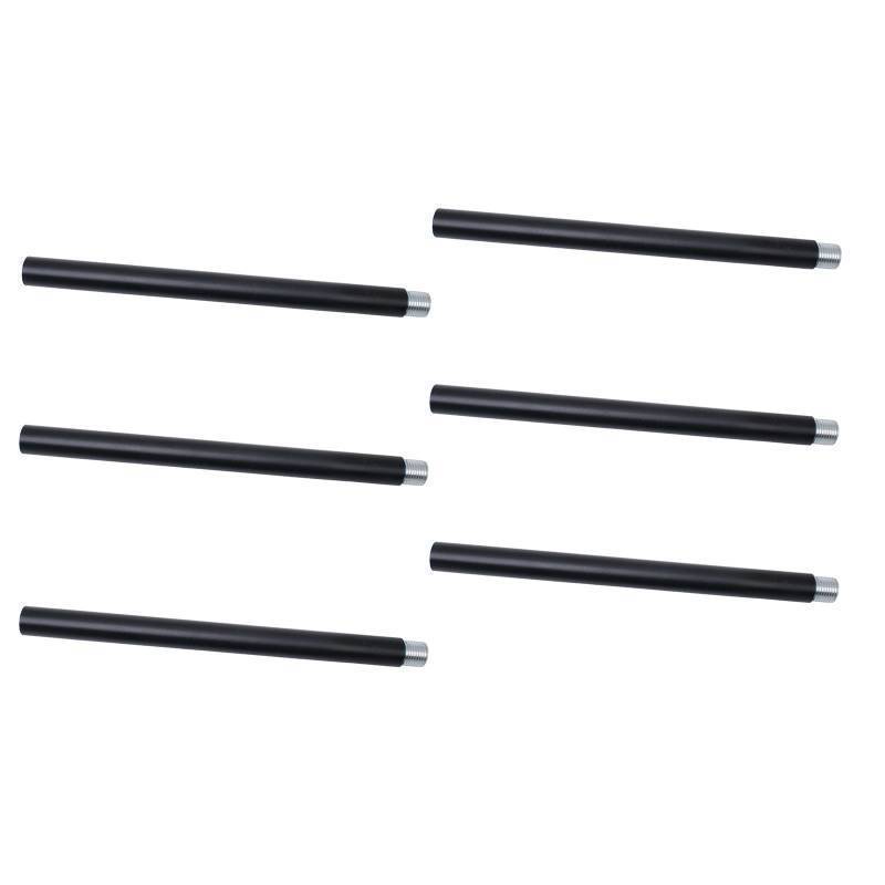 lot 72076 image: 6 PCS 6 Inches Threaded Extension Rod, Matte Black M10 Threaded Extension Rod for Pendant Light Island Lighting Chandeliers Lighting Fixture Rods Stems, Thread Pitch 1 mm - Retail $14