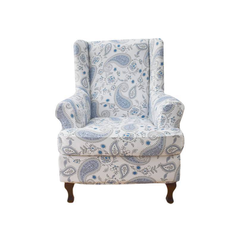 lot 71742 image: Wing Chair Slipcovers Printed Wingback Chair Covers 2 Pieces Wingback Armchair Slipcover Stretch Chair Slip Covers Washable Armchair Protector Cover for Living Room and Bedroom - Retail $30