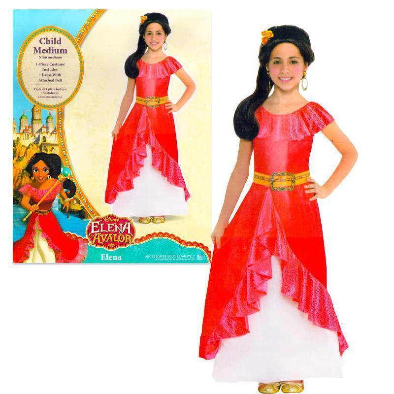 lot 44272 image: Disney Elena of Avalor Costume for Girls  1 Pc Princess Elena Costume with Dress and Attached Belt  Halloween Costumes for Girls (Medium 8-10) - Retail $20