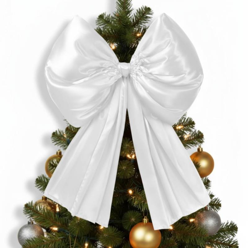lot 44357 image: 32 x 41 Inches Extra Large White Satin Bows for Coquette Room Decor Giant Bow Birthday Party Decorations for Home Wall Valentines Spring Wedding Baby Shower Party Decor - Retail $20